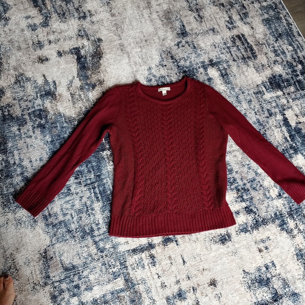 Maroon Cable knit sweater